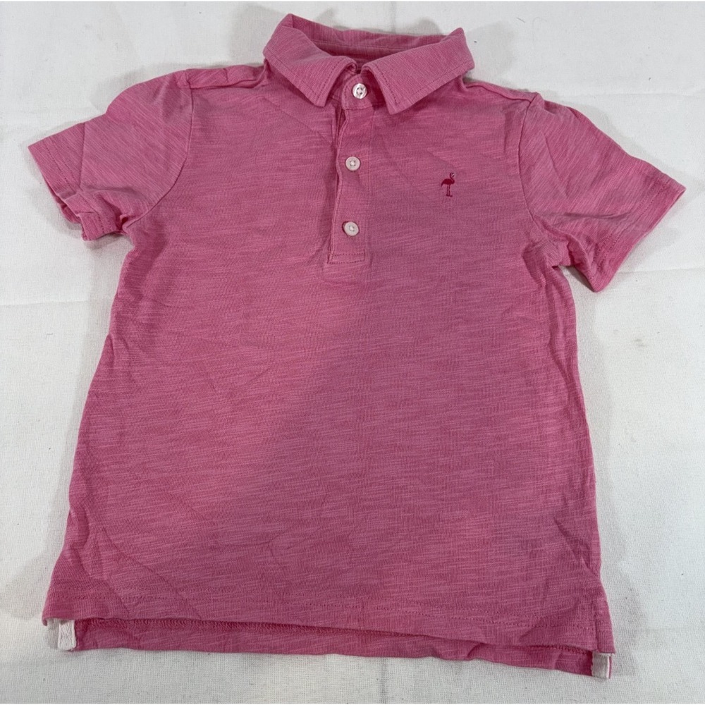 Janie and Jack Boys Polo Shirt Size 4 Pink Classic Preppy